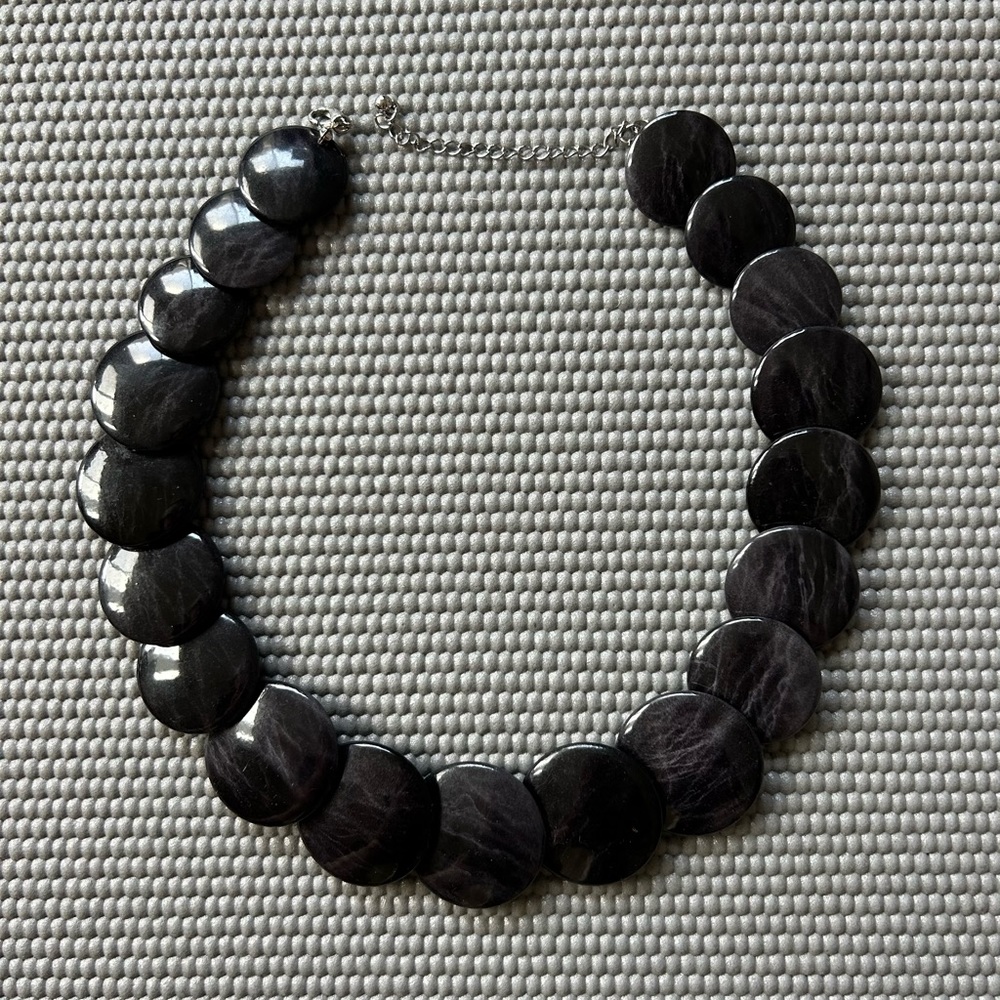 Pretty Black Discs Necklace SUPER FAST SHIPPING